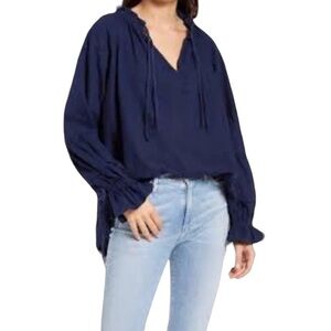 Free People Alpine Cotton Drawstring-Neck Rinse Wash Size Small